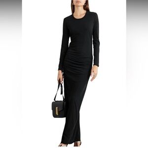 Standard JAMES PERSE Black Long Sleeve Ruched Maxi Dress Size Small